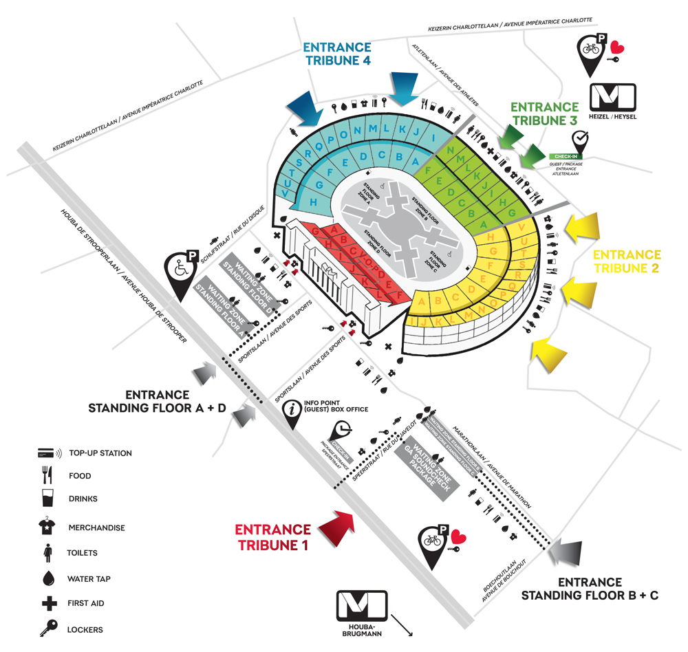 Plan des King Baudouin Stadium